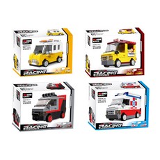 Decool 迪庫積木 迴力迷你積木 22001-22004 4種套組 400pcs, 混合色