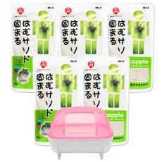 濱田小動物馬桶砂 PE18 蘋果味 600g x 5p + 倉鼠浴室 S隨機出貨, 1套
