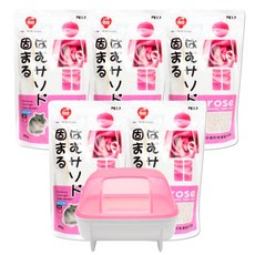 濱田小動物廁所沙PE17玫瑰香味600g*5p+倉鼠沐浴S隨機出貨, 1套