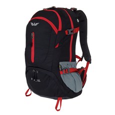 GRAT KERNIG 32L 登山背包 + 防水罩, 黑色 + 紅色