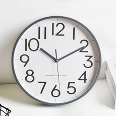 MJK 300 粉彩靜音掛鐘, 灰色