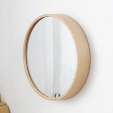 mjk 木框圓形壁鏡, 淺木色