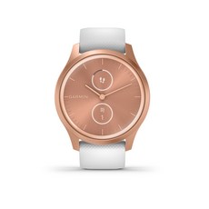 가민 비보무브 스타일 스마트워치 한글판, 화이트 + 로즈골드, 42mm, GPS