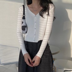 POPLARNC 女款羅紋V領針織衫