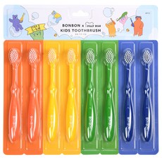 Dailylike BonBon 兒童牙刷4色組, 混色, 1組, 8件