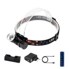충전식 LED 등산 낚시 줌 헤드랜턴 DH77 1000루멘, 1개