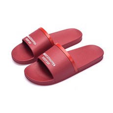 I Love Home 彩色線條字母防滑浴室拖鞋, 酒紅色, 1個