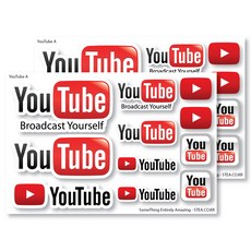 STEA YouTube 標誌 徽章 汽車貼紙, 混合色, 2個