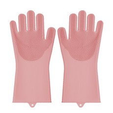 EVA矽膠清潔手套, 花朵粉, 1套