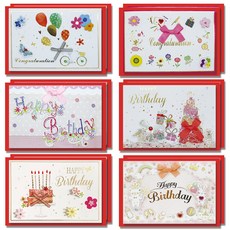 V10-4 1000 祝賀卡片組 6款, 混合色, 2套