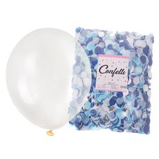 LivingDA 五彩紙屑氣球製作 30cm, 藍色調, 50個