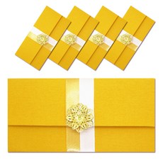 立體金屬配件S4零用錢信封, 黃色, 5個
