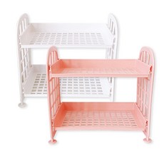 OON 조립식 미니선반 2p, 핑크, 화이트