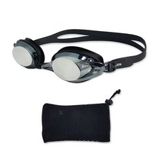 SILVERSPIN 泳鏡 SGT-601M+收納袋, 黑色的