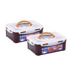 Living Sunday 手提式泡菜密封保鮮盒, 3L, 2個