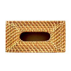 長方形藤編衛生紙盒, 天然, 1個