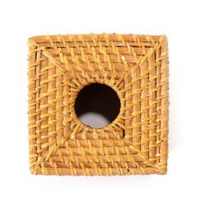 正方形藤編衛生紙盒, 自然原色, 1個