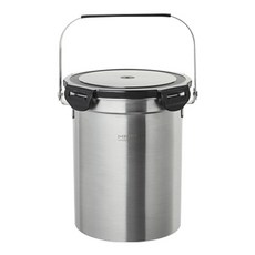 HANSSEM 桌上型不鏽鋼無臭廚餘桶 3L, 黑色