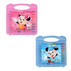 Bluemato 蠟筆 粉紅色 + 藍色 套組, 18色, 1套