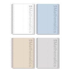 The Open House 2分格數學練習本 4種組 23-7025, 白色、藍色、米色、灰色, 1套