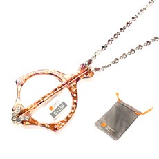 便攜式放大鏡項鍊 X302 2.5倍+收納袋, 棕色的