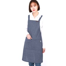 Midan Design 夏季棉質咖啡師圍裙 HAP208, 1個, 藍色
