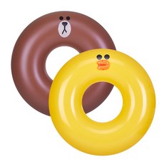 LINE FRIENDS 游泳圈 96cm 2入, 布朗，莎莉, 1套