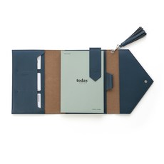 有趣的流蘇套裝皮革日記本, 深綠色