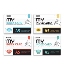 The Open House My Index Card 75張 A5 4種, 藍色、黃色、紅色、薄荷色, 1套