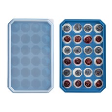 incoc 矽膠鑽石製冰盒 24格 2入 + 蓋子 2入組, 海軍藍, 1套