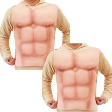 진정한 근육 식스팩 파티소품, 스킨, 2개