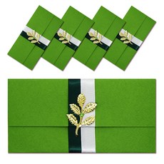 立體金屬配件S4零用錢信封, 綠色, 5個