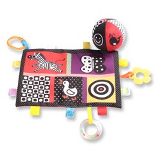 嬰兒固齒器 響紙觸感布書 + 搖鈴球, 多多科