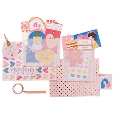 꾸꾸까까 다꾸 문구세트, 봄꽃, 1세트