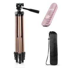 셀루미 브론즈 프리미엄 삼각대 4.0 블루투스 리모컨 풀세트 125cm, SEL-WT3133(핑크), 1개