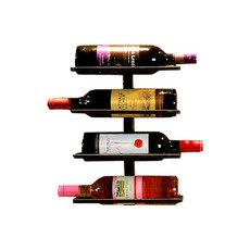 Yems壁掛式復古水平酒架 4格, 單色, 1個