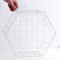 JH Company六角壁掛式置物架, 白色的, 一級