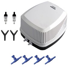 波塞頓 觀賞魚用 雙孔打氣機 AP-3023 + 止逆閥 2p + Y型接頭 2p + 風量調節閥 4p 套組, 1套