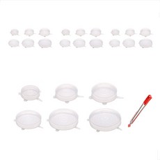 WELLPIA 生生樂 萬能矽膠蓋 6種 x 4p + 魟魚夾套組, 蓋子(單一顏色), 夾子(隨機出貨), 1個