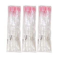 스텐 손잡이 빨대세척솔 10p, 3개, 핑크