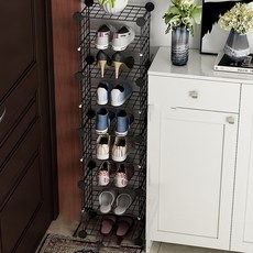 GAPANG 8層門口鞋架 P款 黑色, 1個