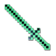 Mom Loves You像素鑽石綠色玩具劍, 混色