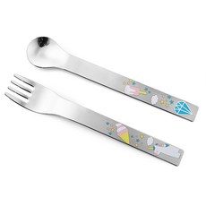 트라몬티나 유아용 해피니스 커트러리 세트, 혼합색상, 1세트, 숟가락 + 포크