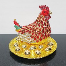 Hoaet黃金蛋寶石雞裝飾品, 紅色的
