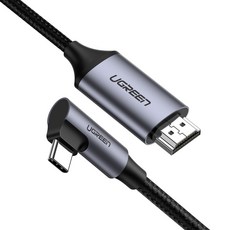 UGREEN 綠聯 支援Netflix 90度 Type-C 轉 HDMI V2.0 鏡像傳輸線, 混色, 1個, 1.5m