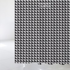 北歐風織物浴簾 三角小樹款 sc879 S 1520*1880mm+不鏽鋼掛鉤 12入組, 1套