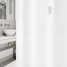 北歐風織物浴簾 三條魚款 sc742 L 1800*1880mm+不鏽鋼掛鉤 12入組, 1套