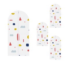 I Love Home 衣櫃整理防塵服飾防塵套 幾何 L, 4個, 1入