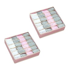 aryko 網眼織物折疊內衣和襪子盒 24 口袋粉色, 2個