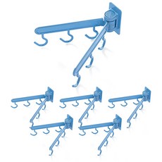 알럽홈 회전 욕실 주방 벽 후크, 블루, 6개